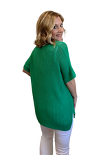 Loose Fit Short Sleeve Knit Sweater