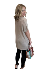 Loose Fit Short Sleeve Knit Sweater