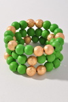 Set of 3 Wood Bead Bracelets