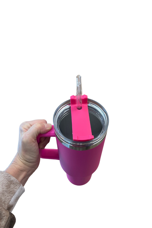 40 oz Tumbler with handle and straw