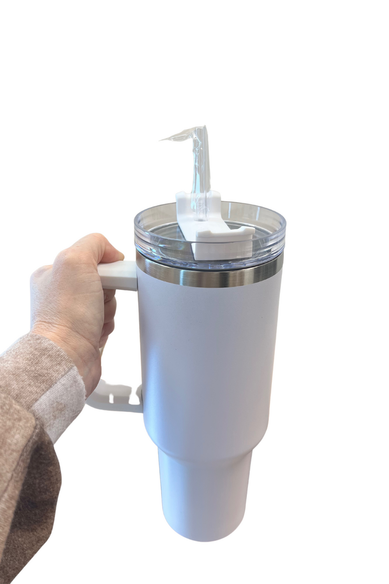 40 oz Tumbler with handle and straw
