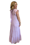 Tiered Lavender Maxi Dress with Tie Closure