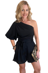 Black One Sleeve Romper