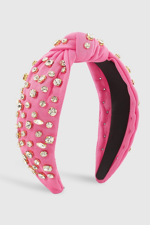 Fabric Headband with Rhinestone Detail