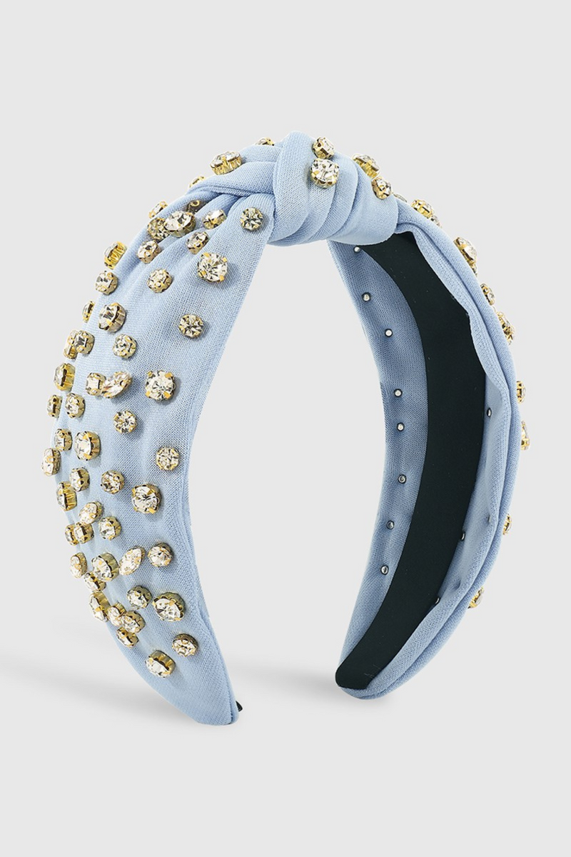 Fabric Headband with Rhinestone Detail