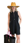 Black Sleeveless Button Down Cover Up