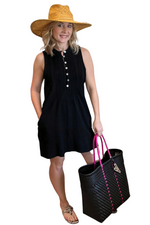 Black Sleeveless Button Down Cover Up