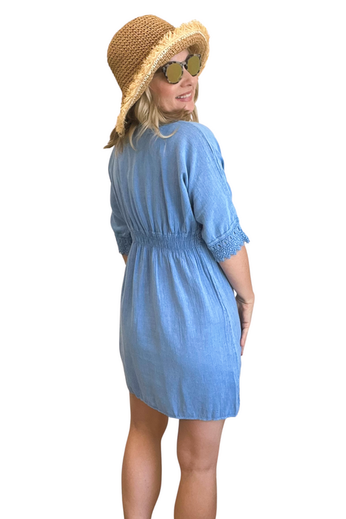 Cover Up with Woode Buckle and Crochet Detail.