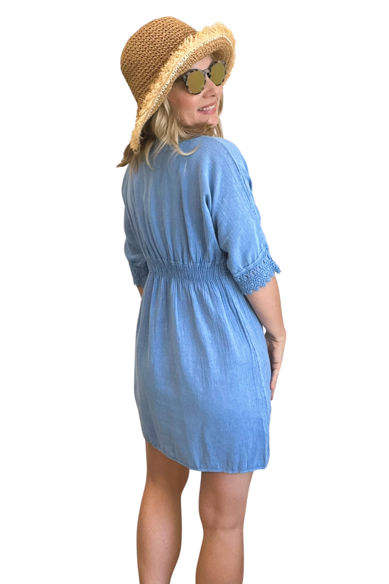 Cover Up with Woode Buckle and Crochet Detail.