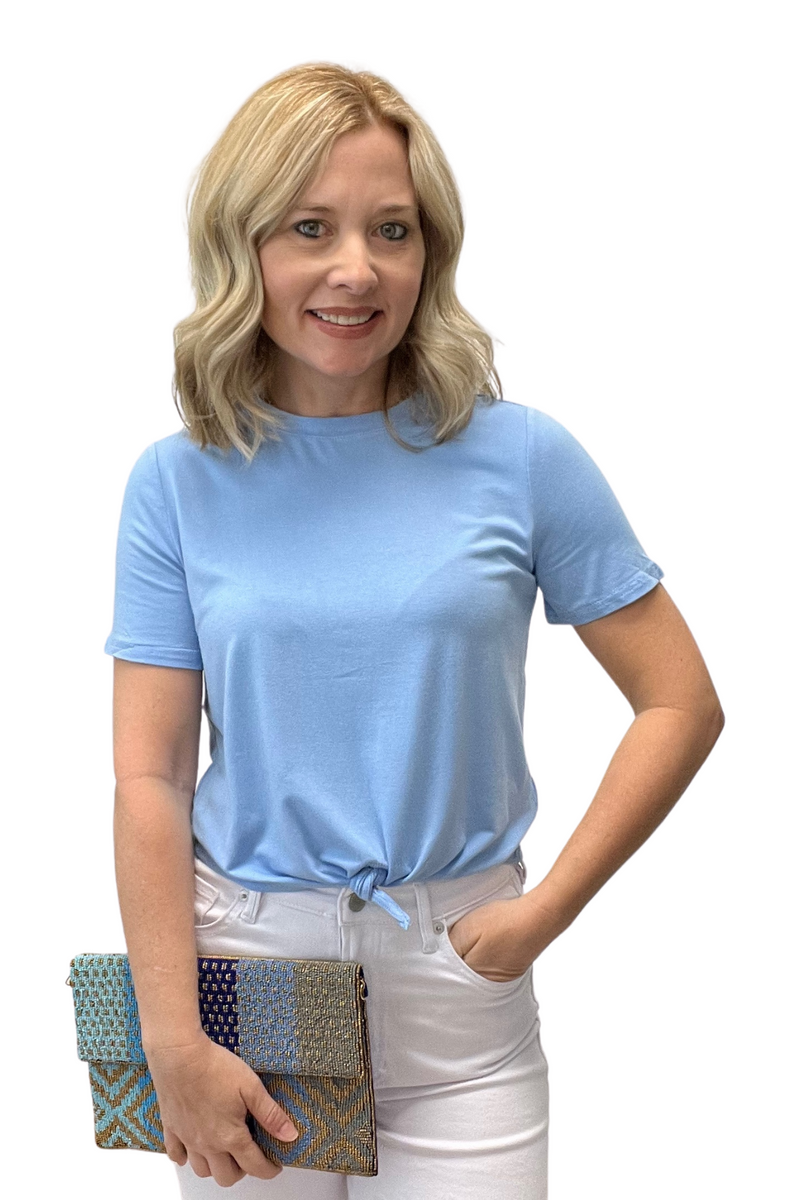 Andie Tie Knot Cropped Jersey Tee
