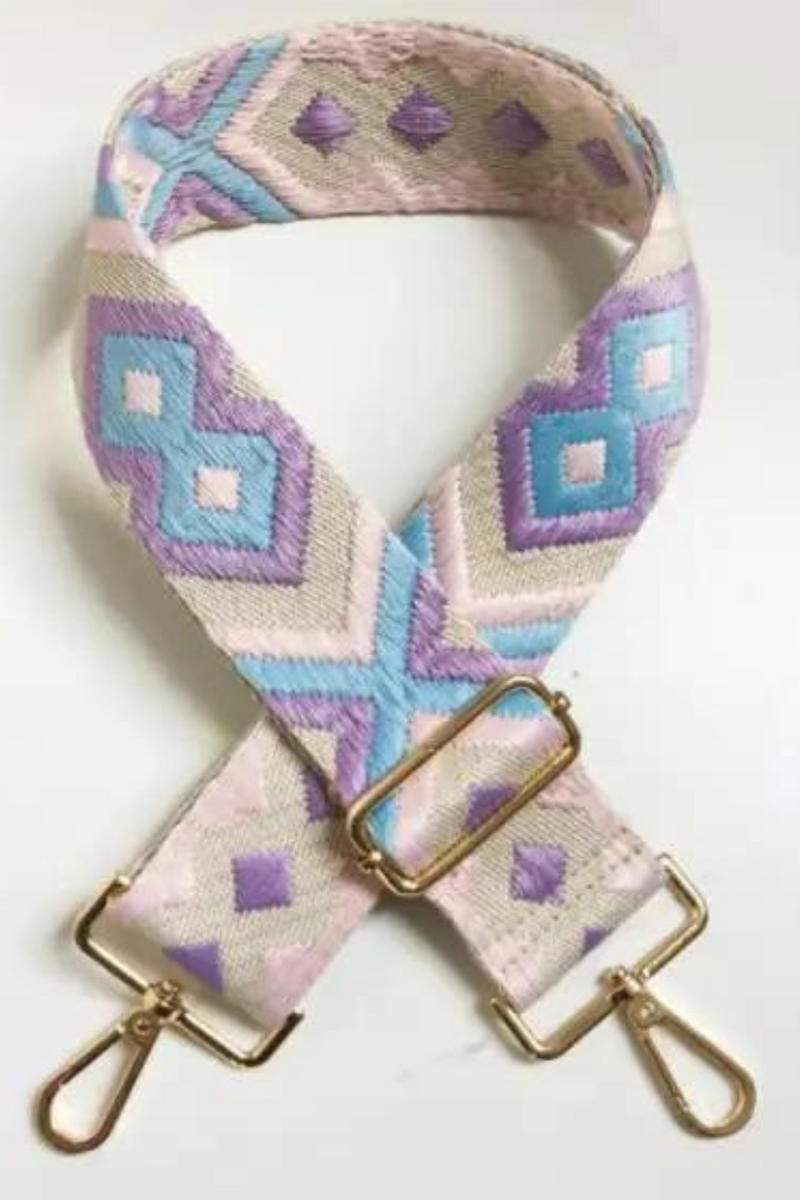 Lavender and Blue Boho Guitar Strap