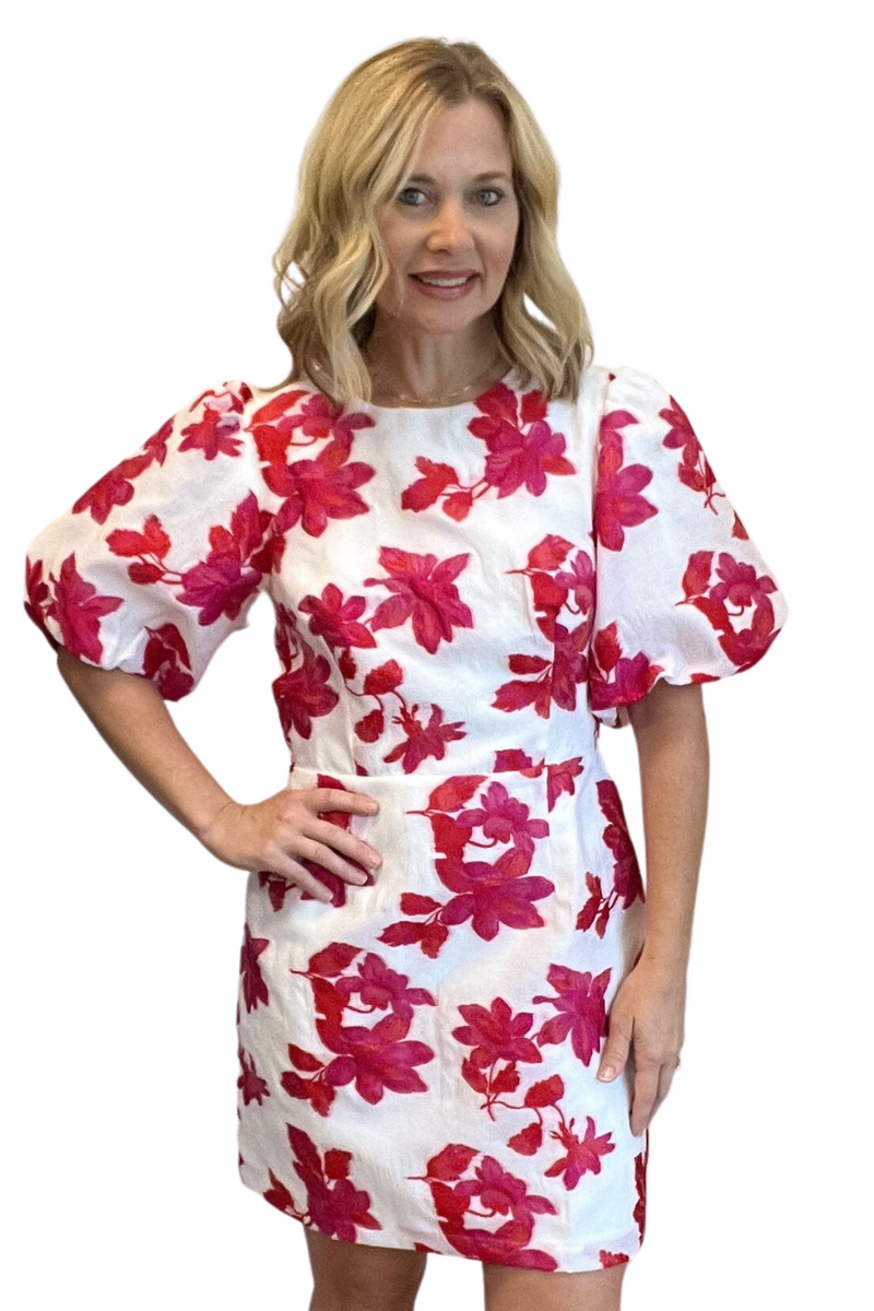 Floral Jacquard Mini Dress