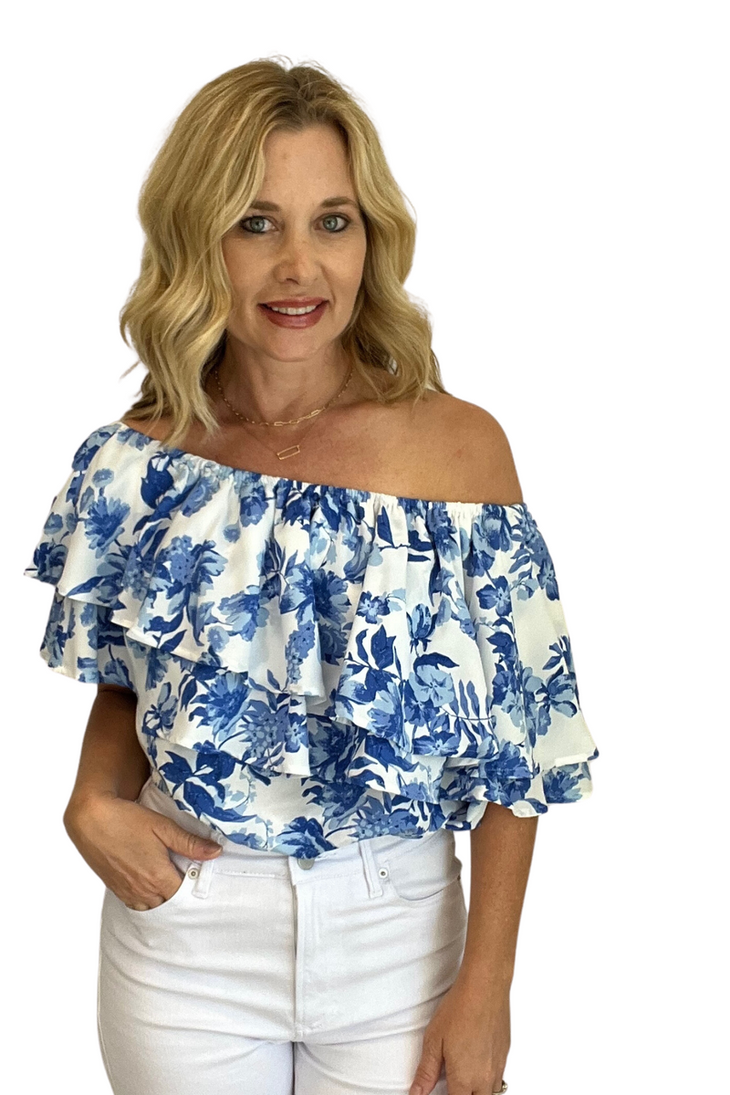 One Shoulder Ruffle Crop Top