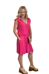 Ruched Shoulder Jersey Knit Mini Dress