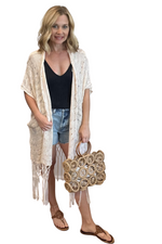 Crochet Knit Fringe Kimono