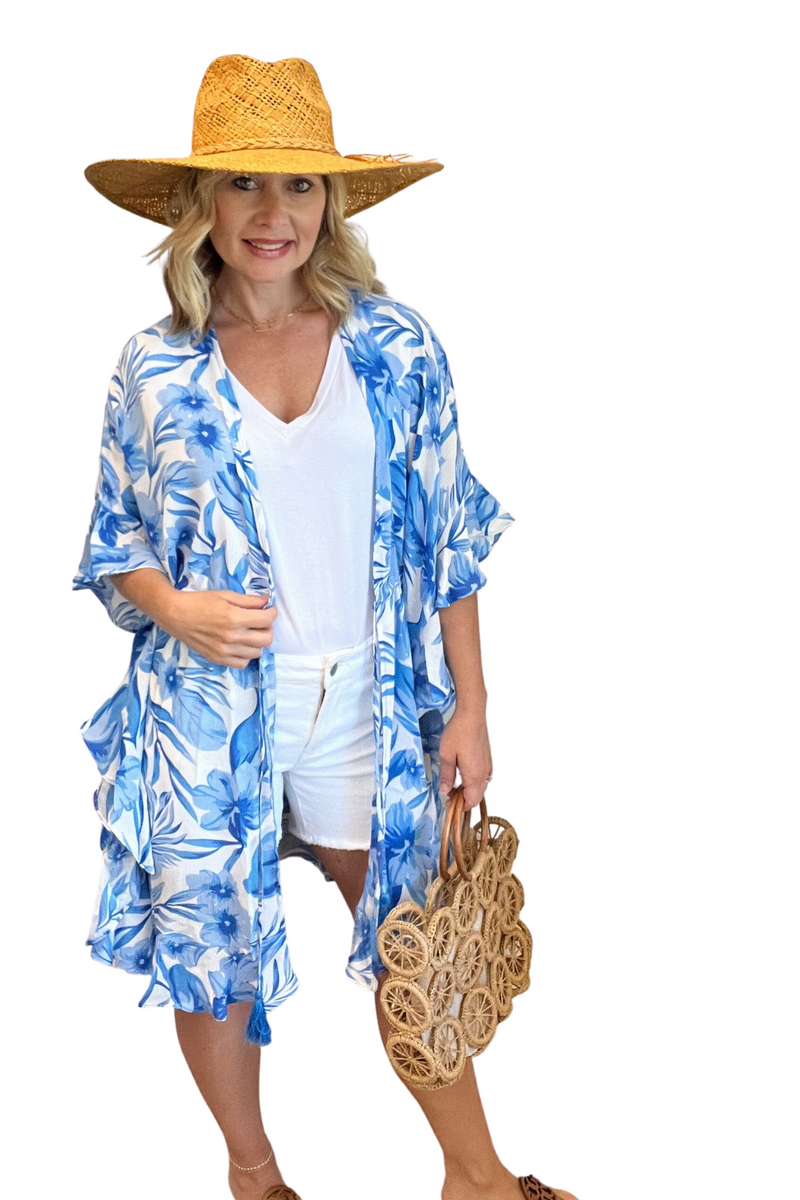 Chiffon Floral Print Kimono
