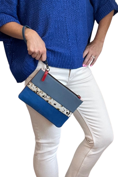 Luca Leather Wristlet Clutch Crossbody Bag