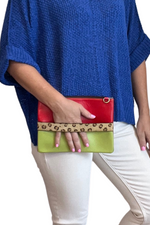 Luca Leather Wristlet Clutch Crossbody Bag
