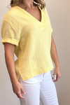 Jailee Gauze V-Neck Top
