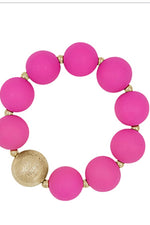 Satin Ball Bracelet with Gold Ball Accent