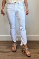 Cropped White Happi High Rise Flares
