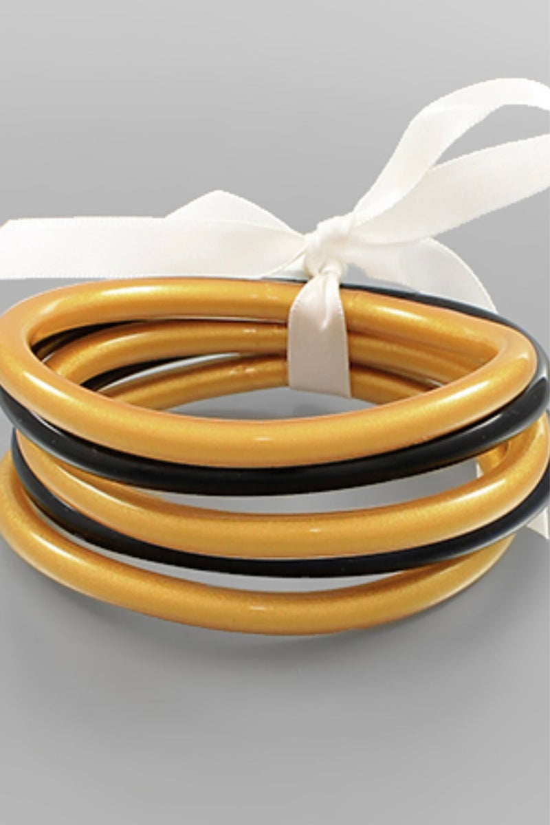 Jelly Tube Bangle Bracelets Set of 5