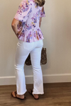 Cropped White Happi High Rise Flares