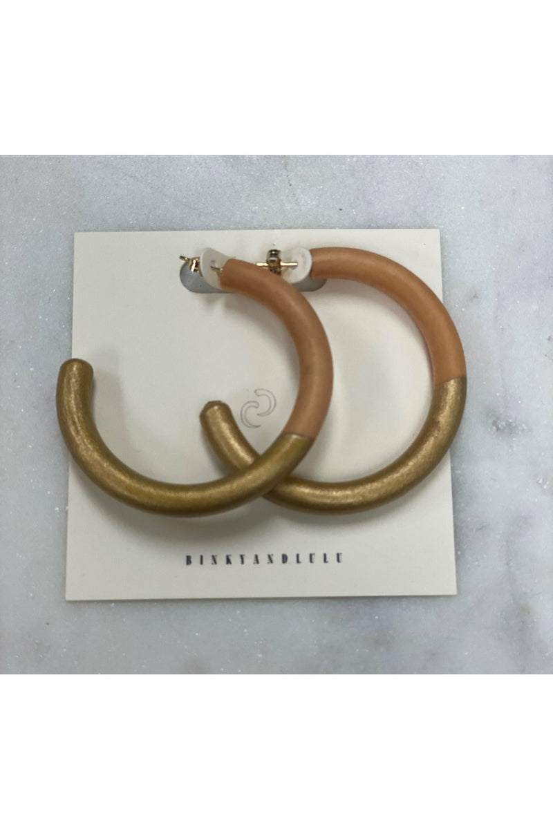 Binky & Lulu Goldenrod Dip Small Hoop