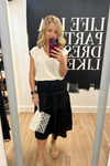 Shiny Pleat Detail Skirt