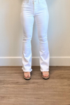 White Frayed Flare Jeans