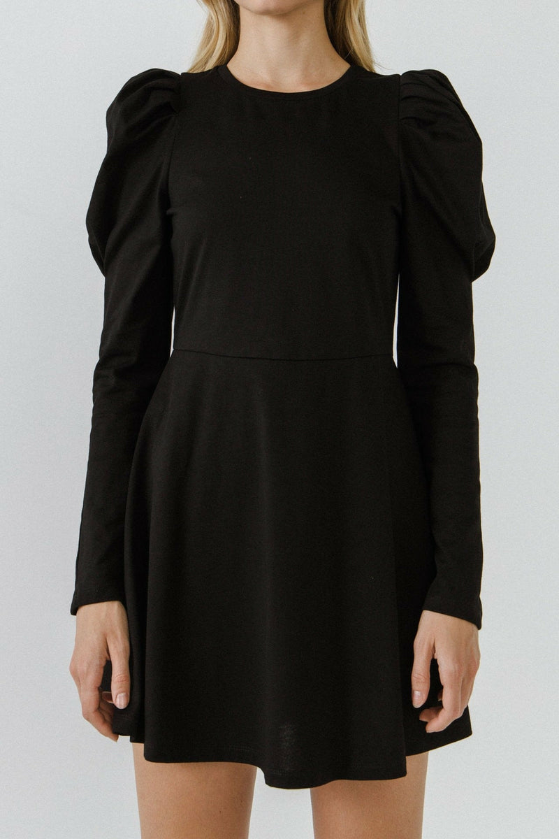 Puff Long Sleeve Mini Dress