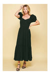 Puff Sleeve Cotton Maxi Dress