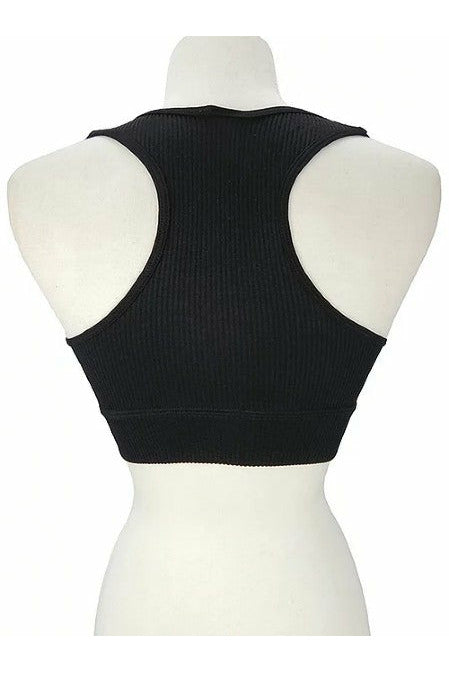 Ribbed Racerback V/N Padded Bra