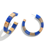 Wood Stripe Hoop Earrings