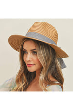Straw Hat with Ribbon Bow