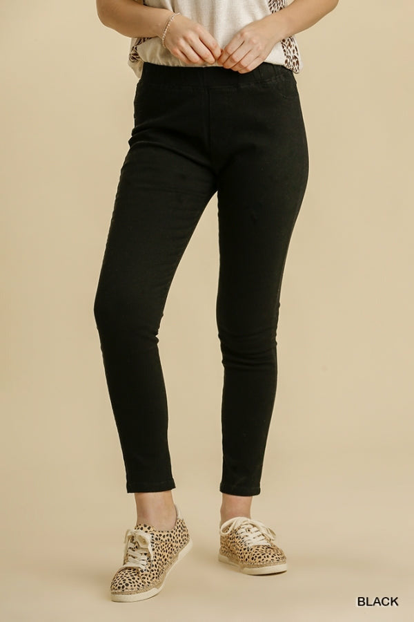Stretch Black Pants with Back Pockets