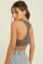 Scalloped Racerback Padded Lace Bralette