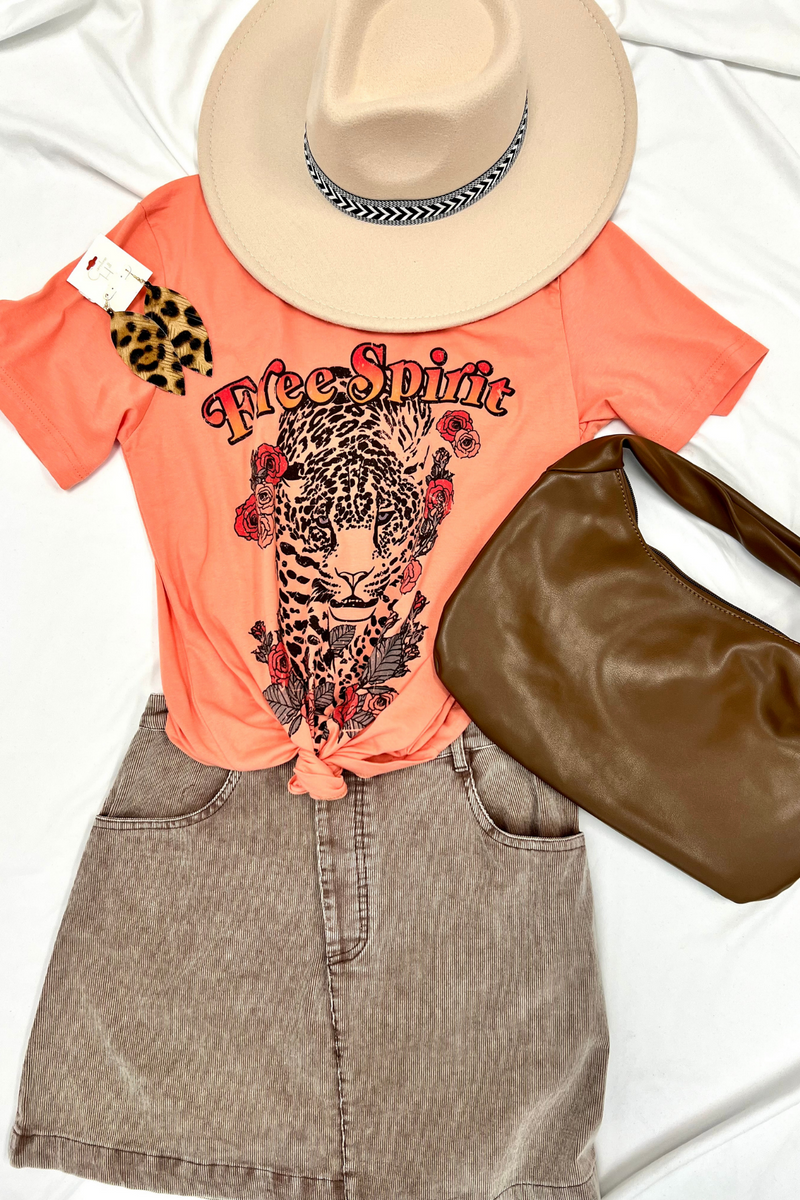 Free Spirit Leopard Graphic Tee