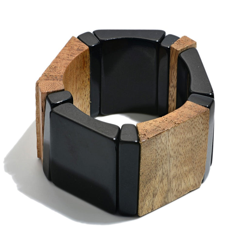 Chunky Wood and Resin Bracelet