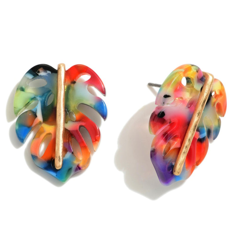 Acrylic Leaf Earrings
