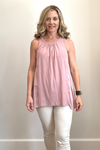 Ruffled Gauze Mix Tank