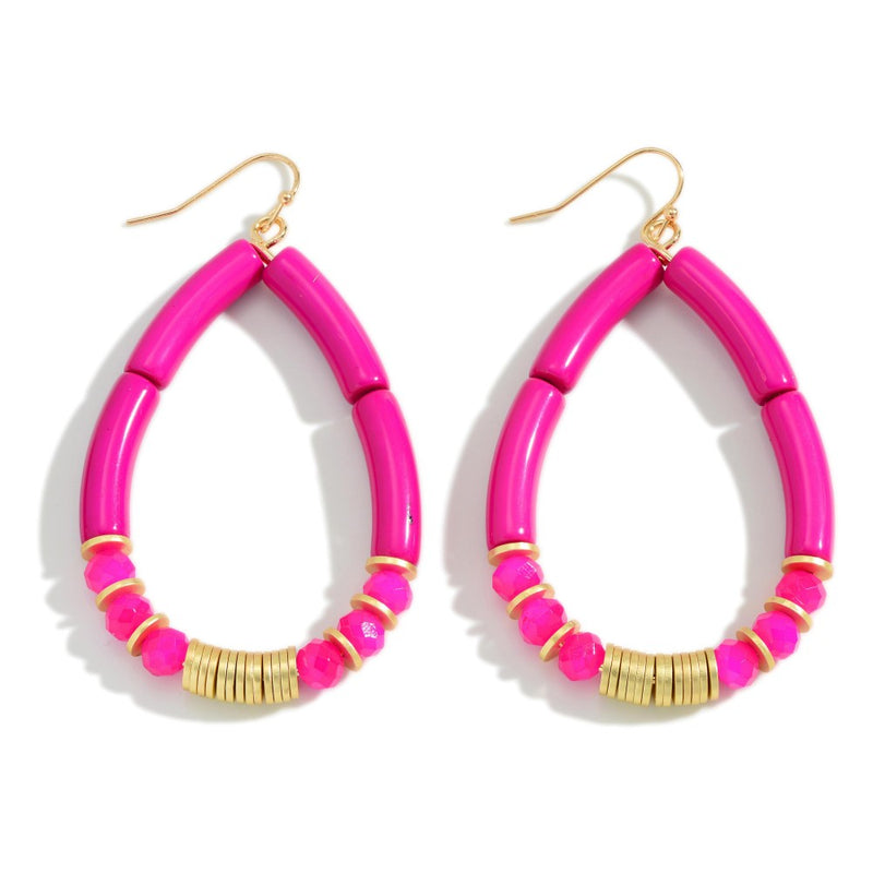 Pink and gold Tube Earrings