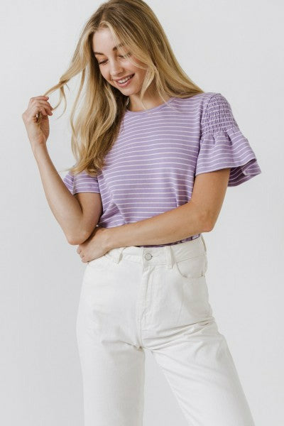 Smocked Stripe Top