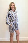 Multi Stripe Satin Romper