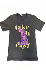 Take It Easy Leopard Graphic Tee