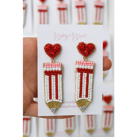 Teacher Love Pencil Earrings