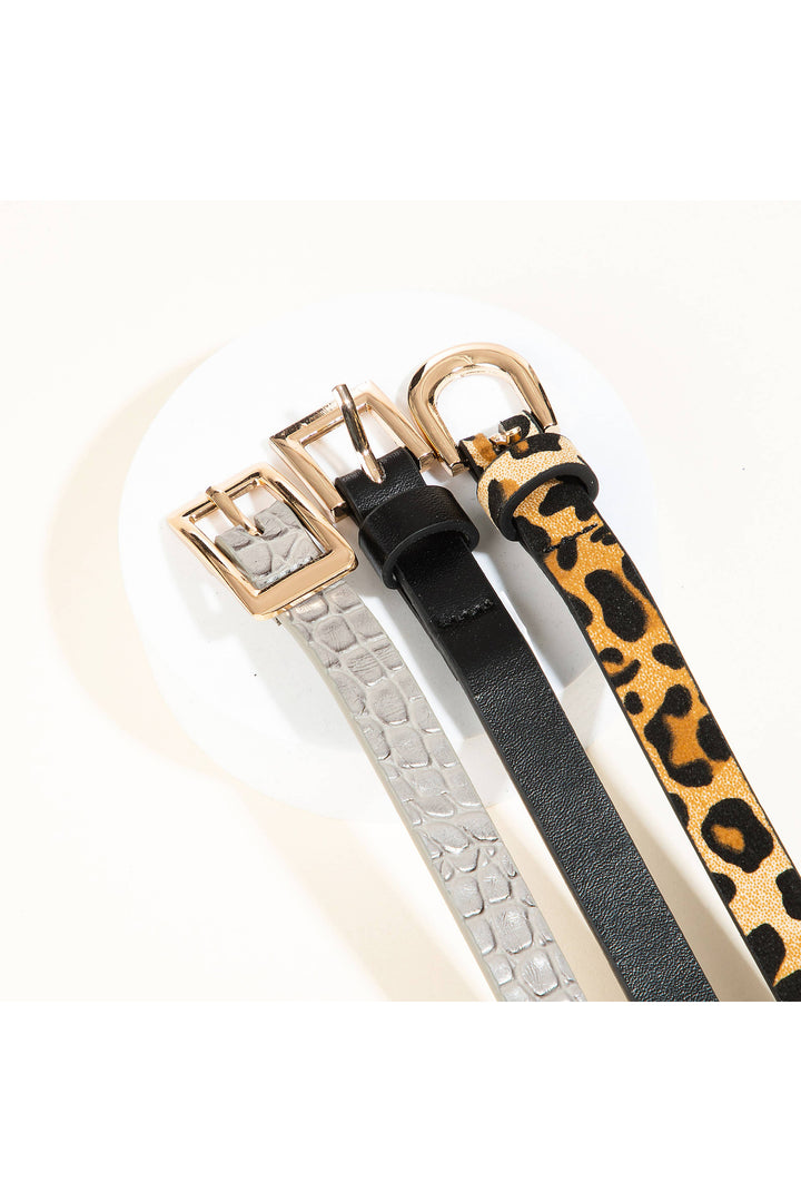 Skinny Belt with Gold Hardware
